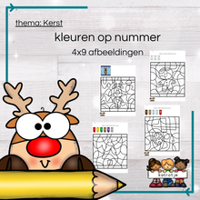 kleuren op nummer thema: Kerst